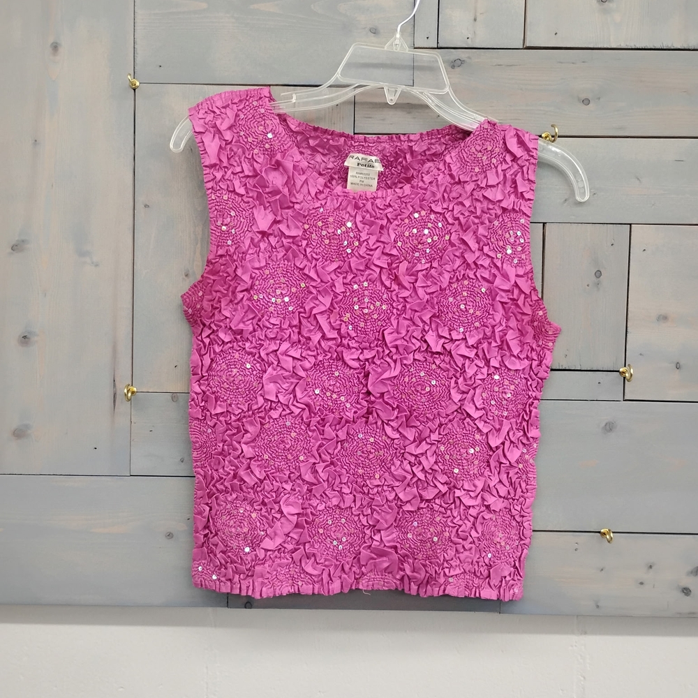 Pink Sleeveless Textured Top